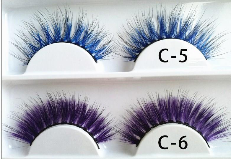 شلاق های رنگی Faux Mink Lashes 3D Style (5)