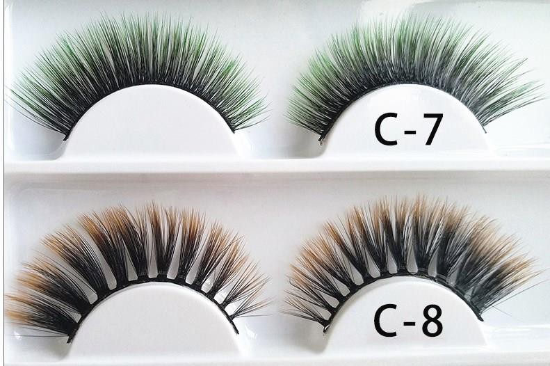 شلاق های رنگی Faux Mink Lashes 3D Style (3)