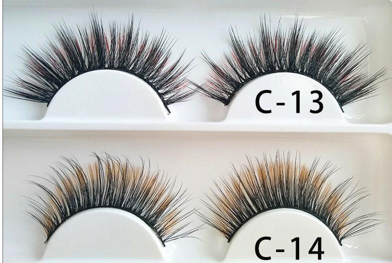 شلاق های رنگی Faux Mink Lashes 3D Style (2)
