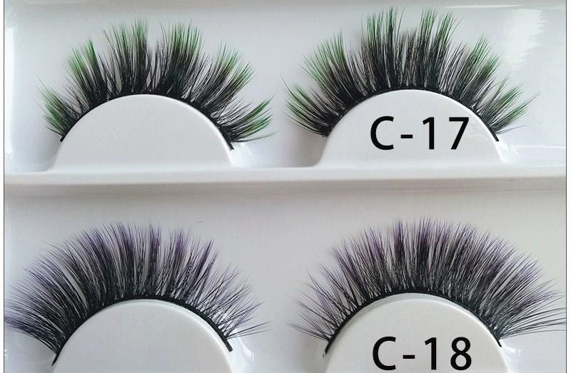 شلاق های رنگی Faux Mink Lashes 3D Style (7)