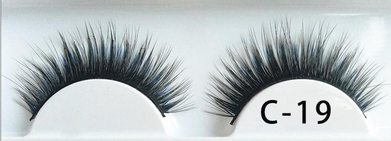 شلاق های رنگی Faux Mink Lashes 3D Style (12)